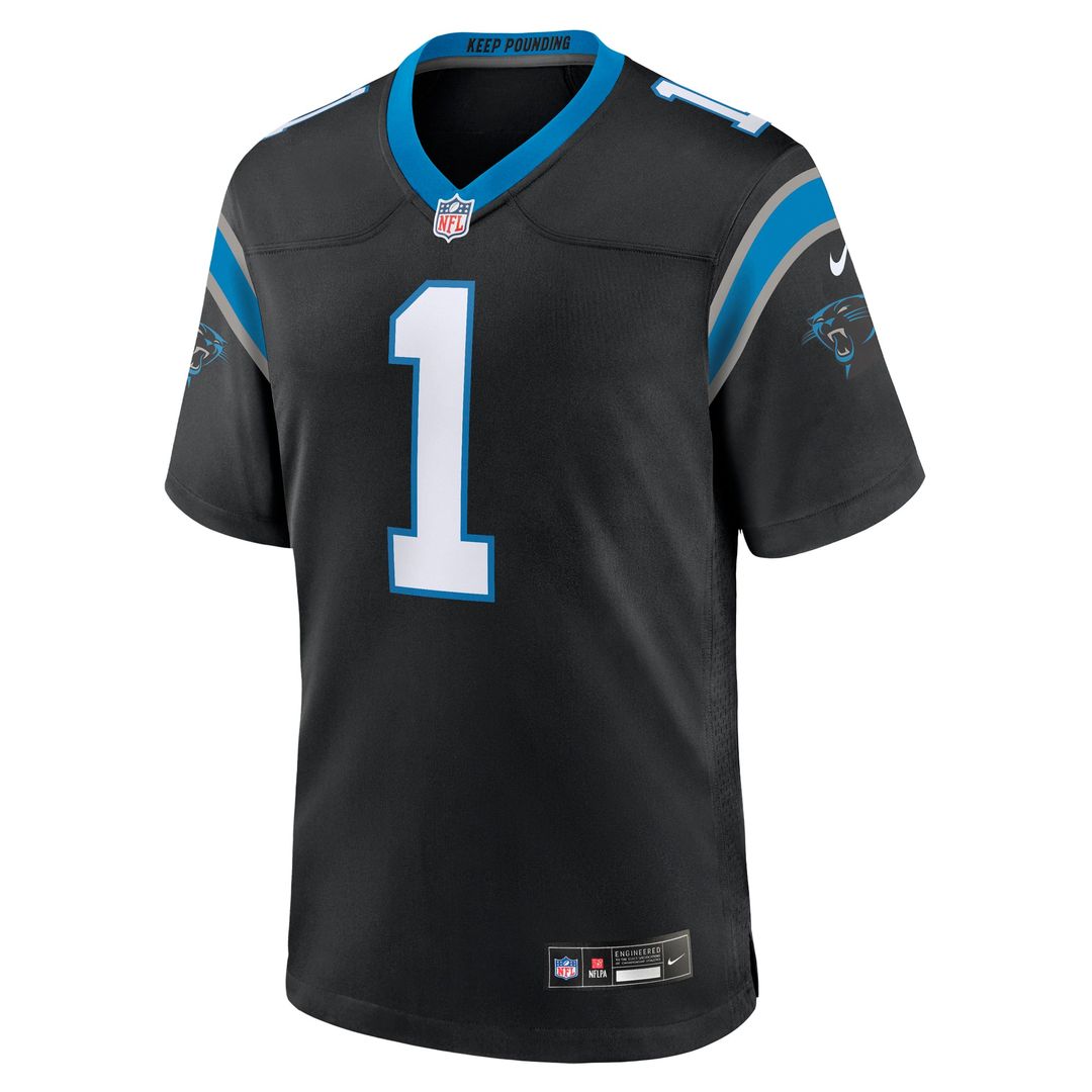 Carolina Panthers Number 1 Dad Nike Black Game Jersey - product image 2