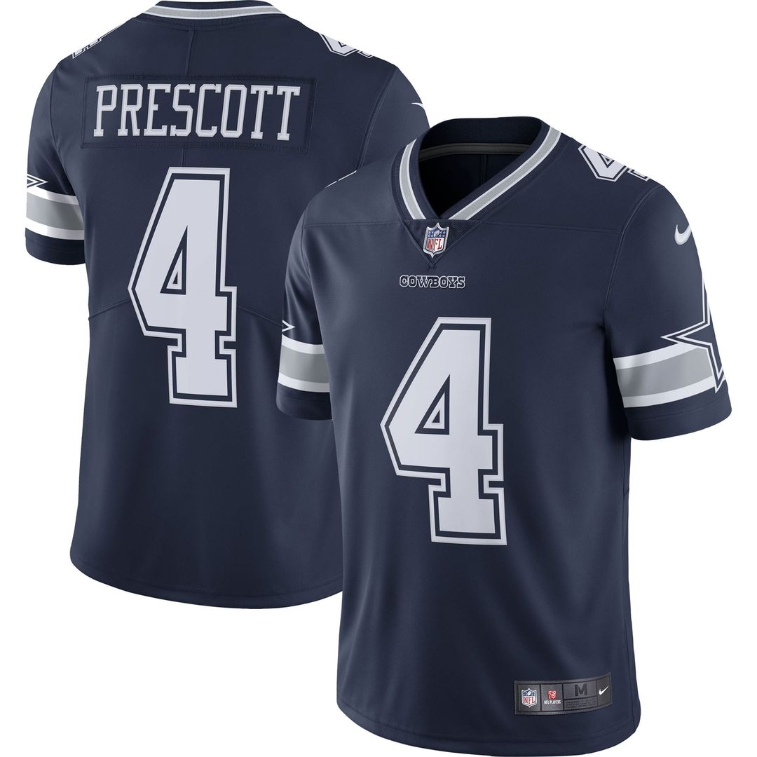 Dallas Cowboys Dak Prescott Nike Navy Vapor Limited Player Jersey - product image 1