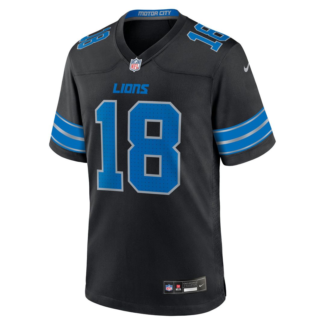 Detroit Lions Isaac TeSlaa Nike Black Alternate Game Player Jersey - product image 2