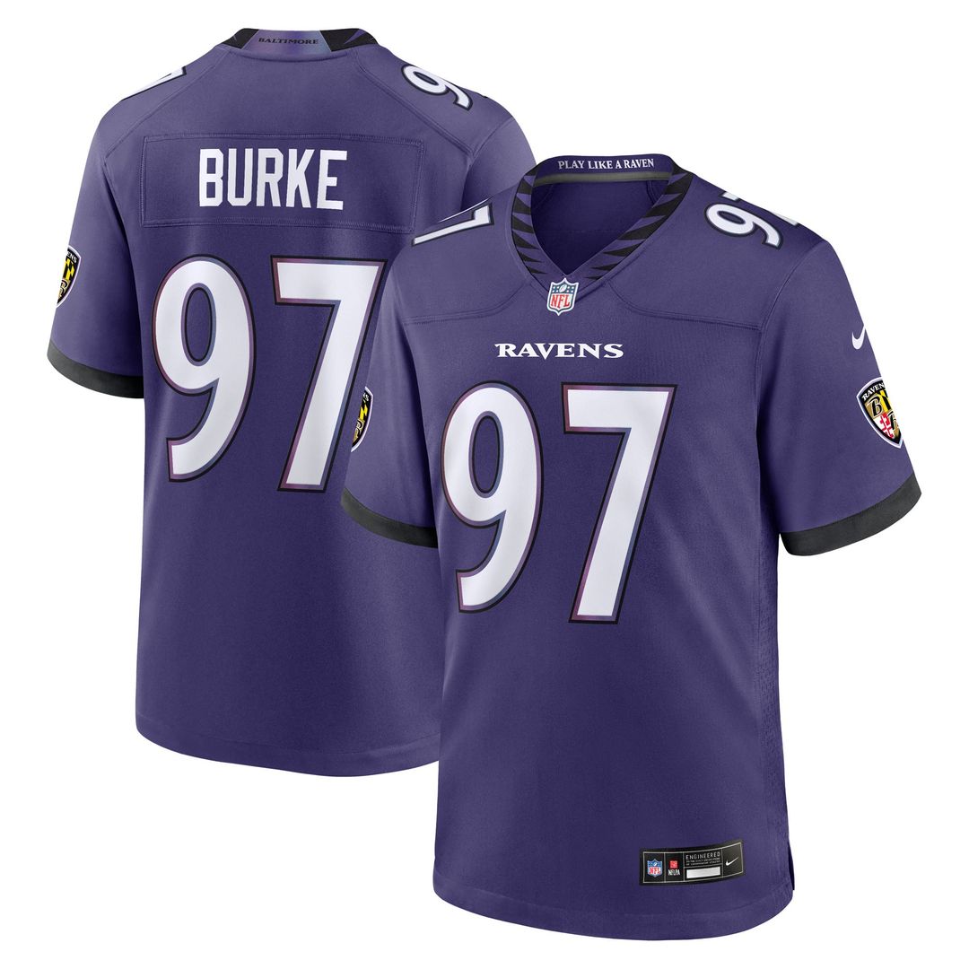 Baltimore Ravens Ethan Burke Nike Purple Team Game Jersey - product image 1