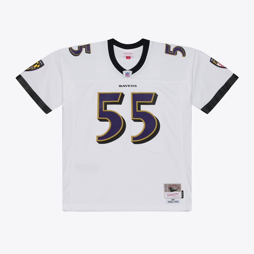 Baltimore Ravens Terrell Suggs Mitchell & Ness White 2003 Legacy Replica Player Jersey - product image 1