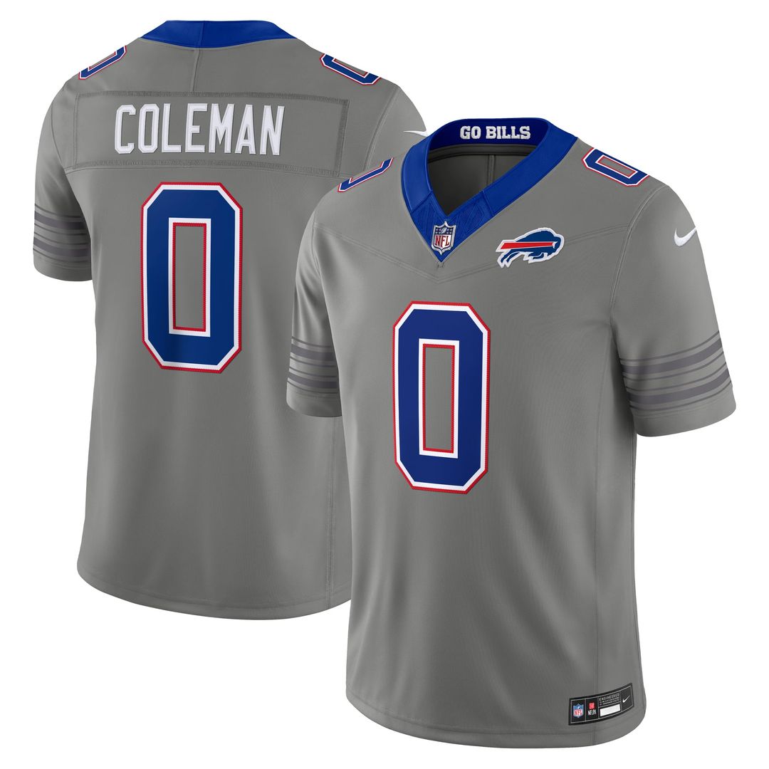Buffalo Bills Keon Coleman Nike Gray Nickel City Vapor F.U.S.E. Stitched Limited Jersey - product image 1