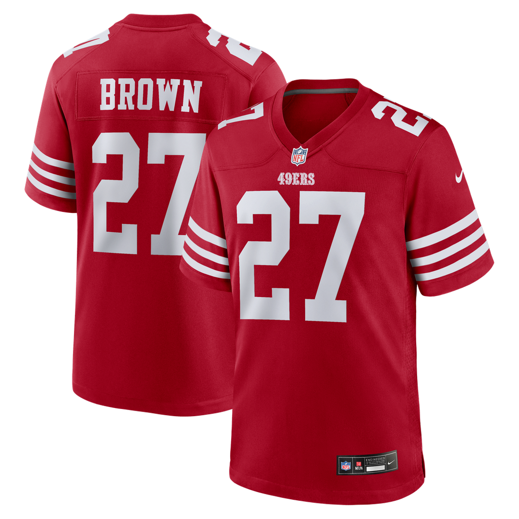 San Francisco 49ers Ji'Ayir Brown Nike Scarlet Team Game Jersey - product image 1
