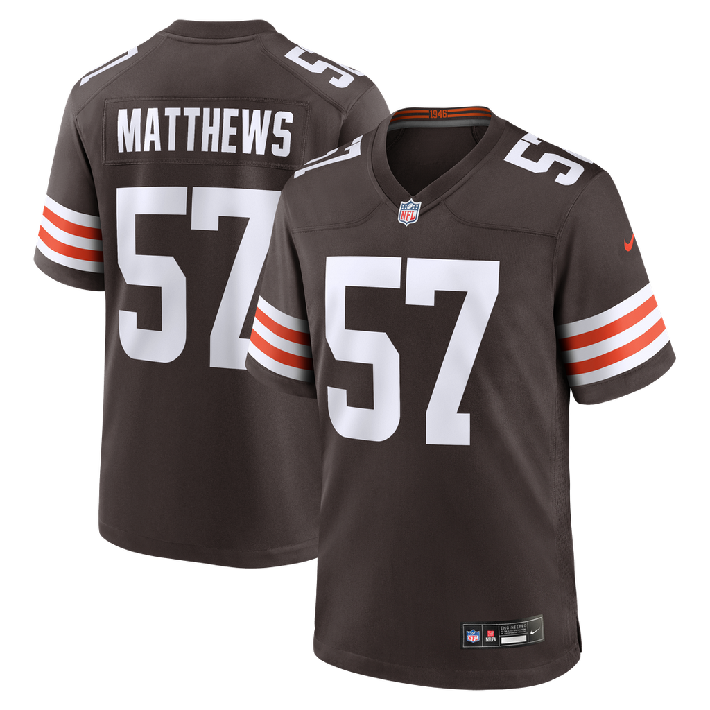 Cleveland Browns Clay Matthews Nike Brown Game Retired Player Jersey - product image 1
