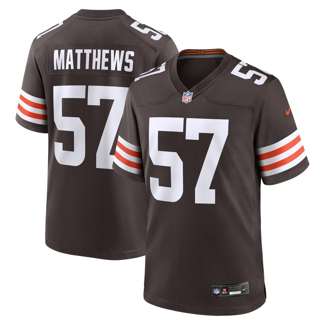 Cleveland Browns Clay Matthews Nike Brown Game Retired Player Jersey - product image 1