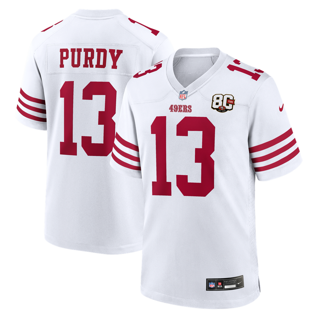 San Francisco 49ers Brock Purdy Nike White 80th Anniversary Game Jersey - product image 4