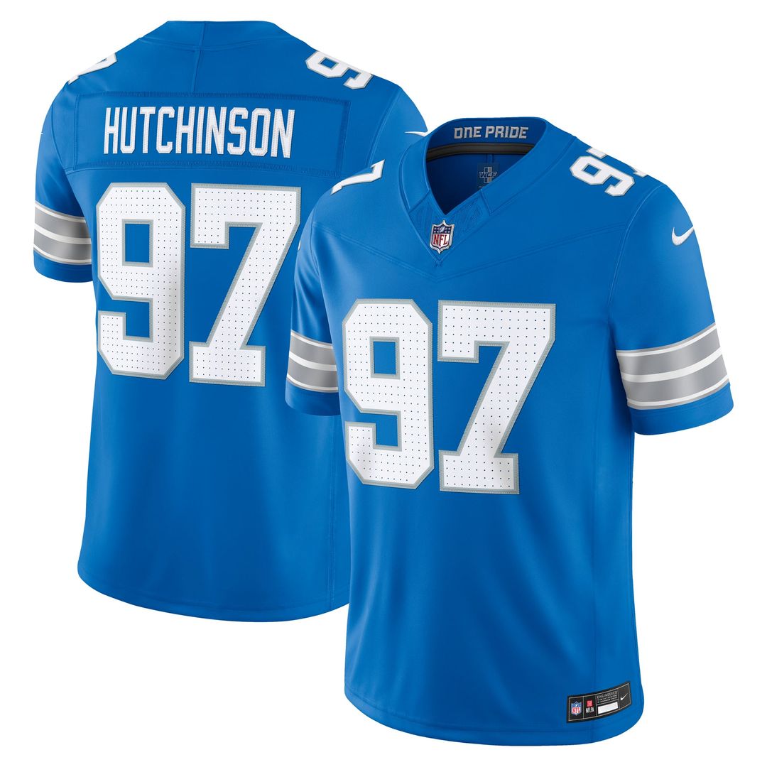 Detroit Lions Aidan Hutchinson Nike Blue Team Vapor F.U.S.E. Stitched Limited Jersey - product image 1