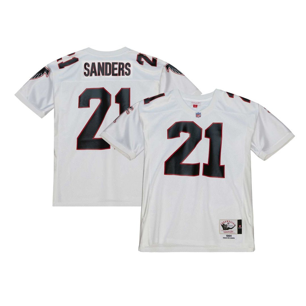 Atlanta Falcons 1991 Deion Sanders Mitchell & Ness White Authentic Throwback Retired Player Jersey - product image 1