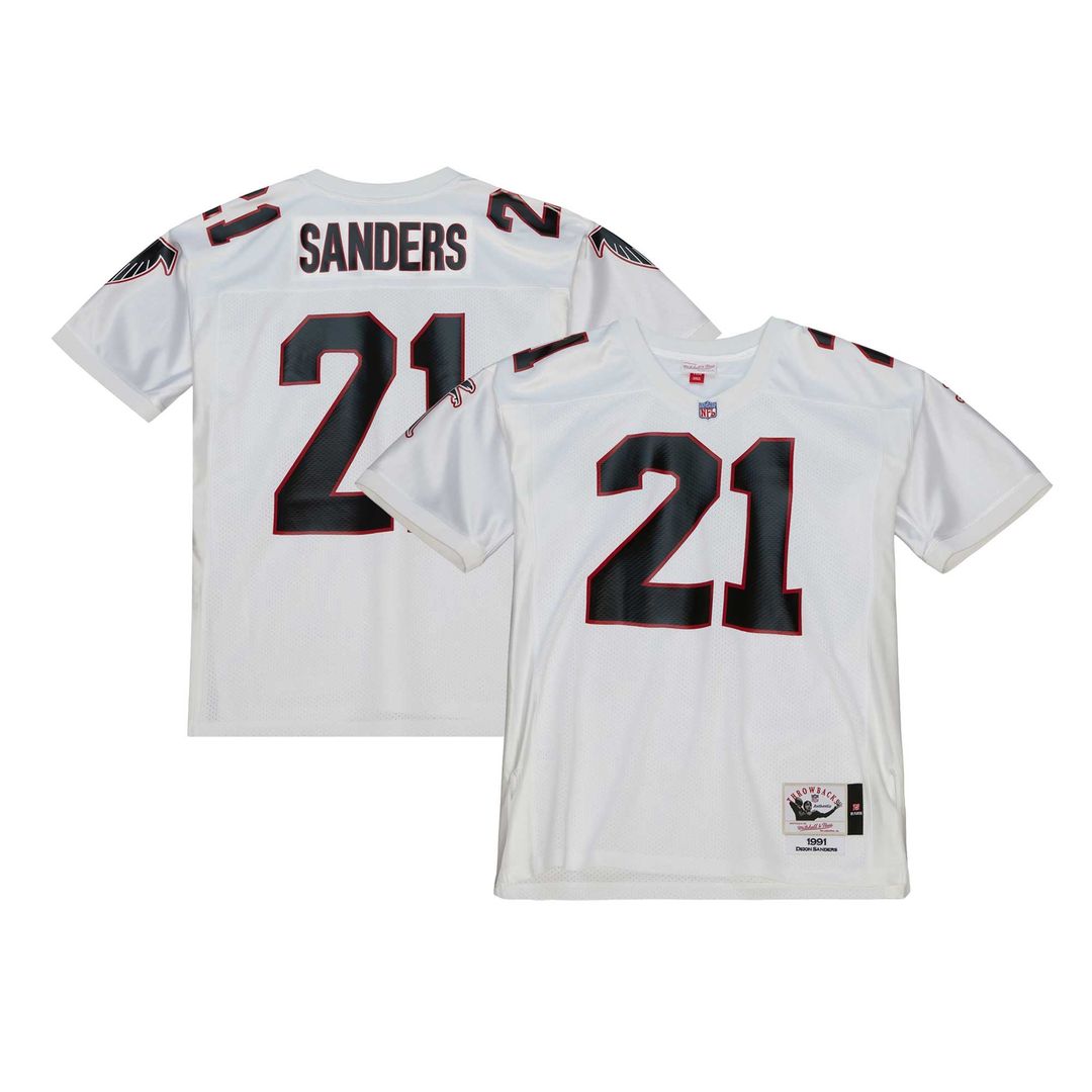 Atlanta Falcons 1991 Deion Sanders Mitchell & Ness White Authentic Throwback Retired Player Jersey - product image 1
