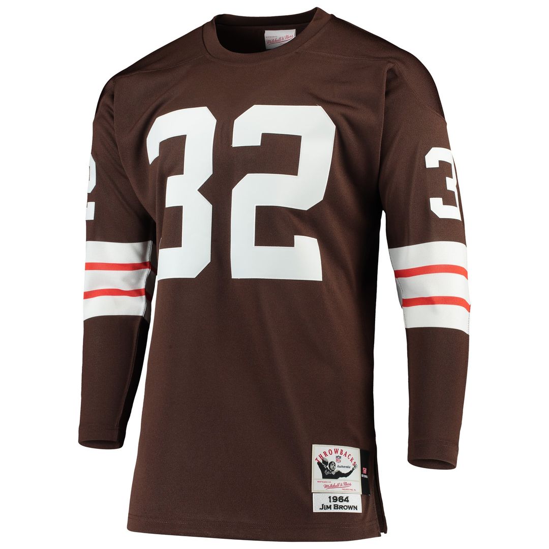 Cleveland Browns 1964 Jim Brown Mitchell & Ness Brown Authentic Throwback Retired Player Jersey - product image 2