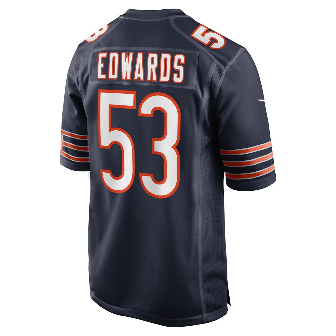 Chicago Bears TJ Edwards Nike Navy Game Player Jersey - product image 3