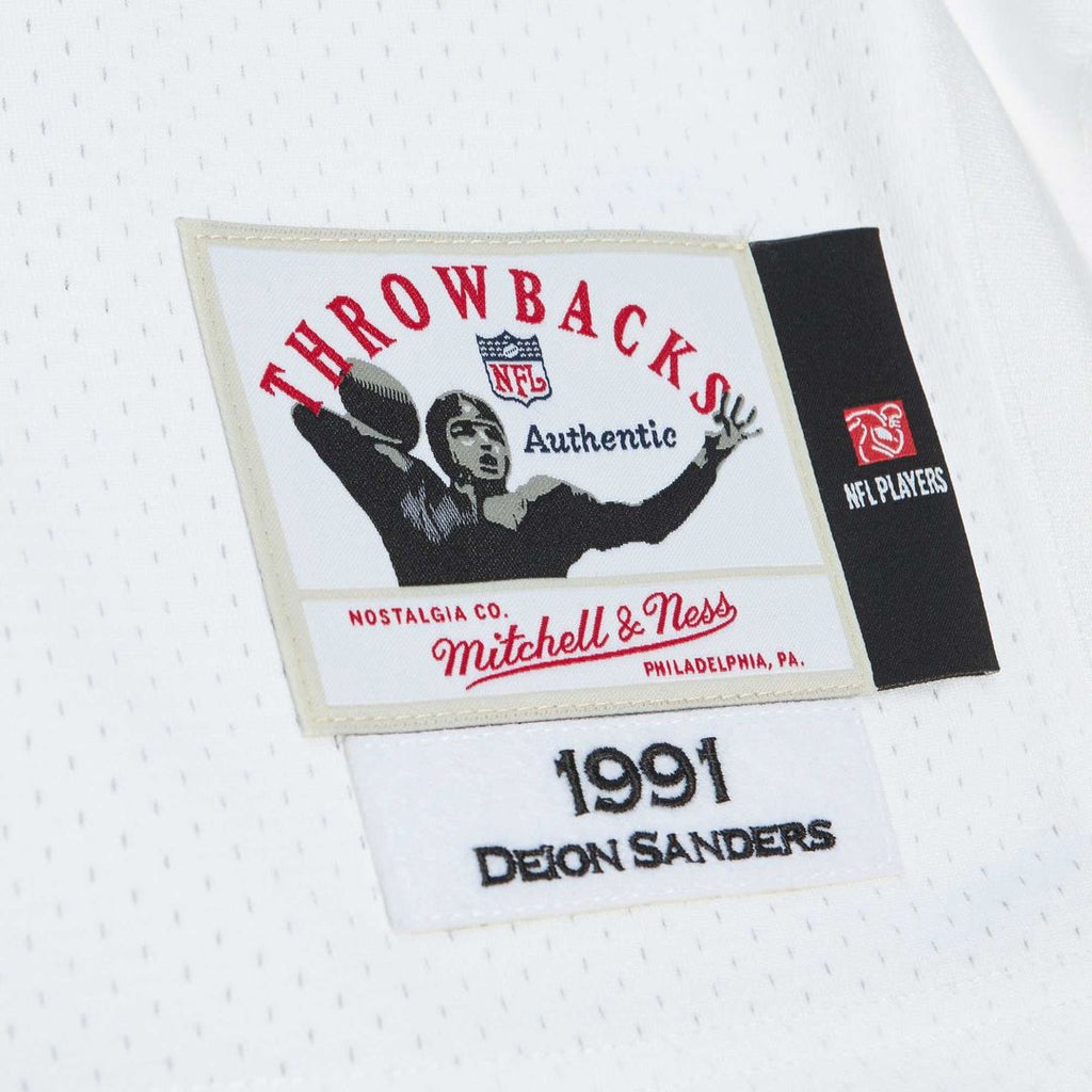 Atlanta Falcons 1991 Deion Sanders Mitchell & Ness White Authentic Throwback Retired Player Jersey - product image 5