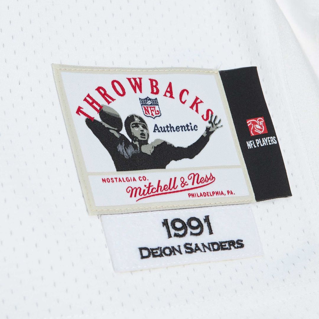 Atlanta Falcons 1991 Deion Sanders Mitchell & Ness White Authentic Throwback Retired Player Jersey - product image 5
