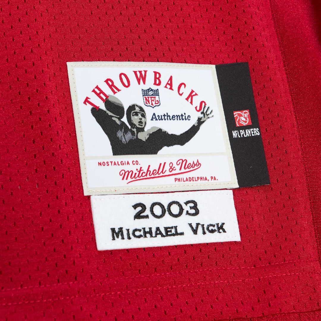 Atlanta Falcons 2003 Michael Vick Mitchell & Ness Red Authentic Throwback Retired Player Jersey - product image 10