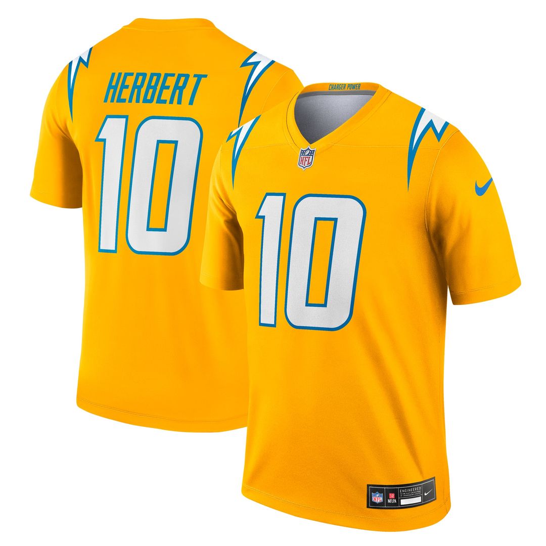 Los Angeles Chargers Justin Herbert Nike Gold Alternate Charger Power Legend Player Performance Top - product image 1