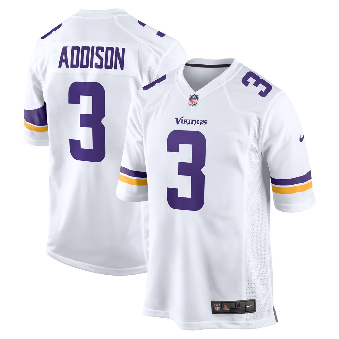 Minnesota Vikings Jordan Addison Nike White Away Game Jersey - product image 4