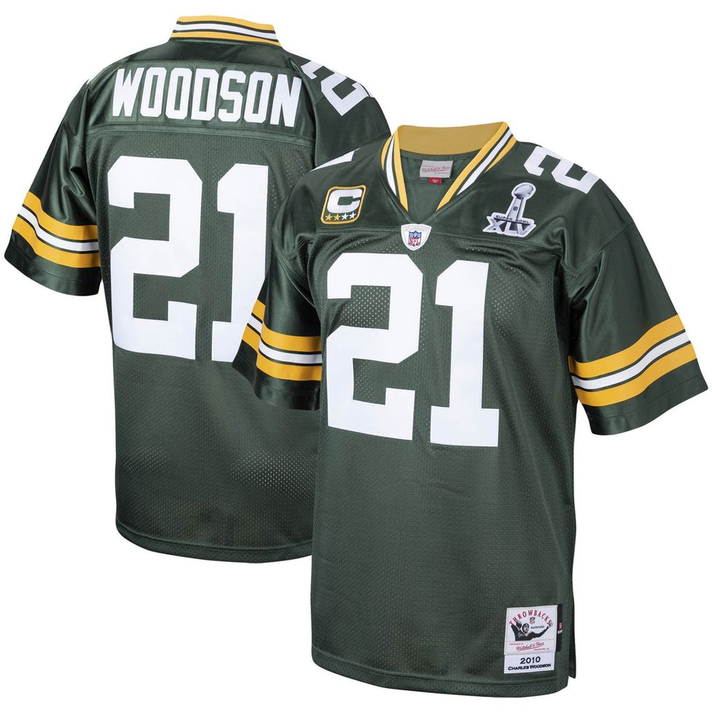 Green Bay Packers 2010 Charles Woodson Mitchell & Ness Green Authentic Throwback Retired Player Jersey - product image 1