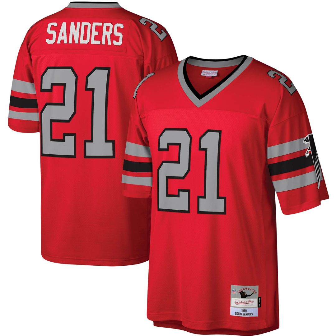 Atlanta Falcons Deion Sanders Mitchell & Ness Red Legacy Replica Jersey - product image 4