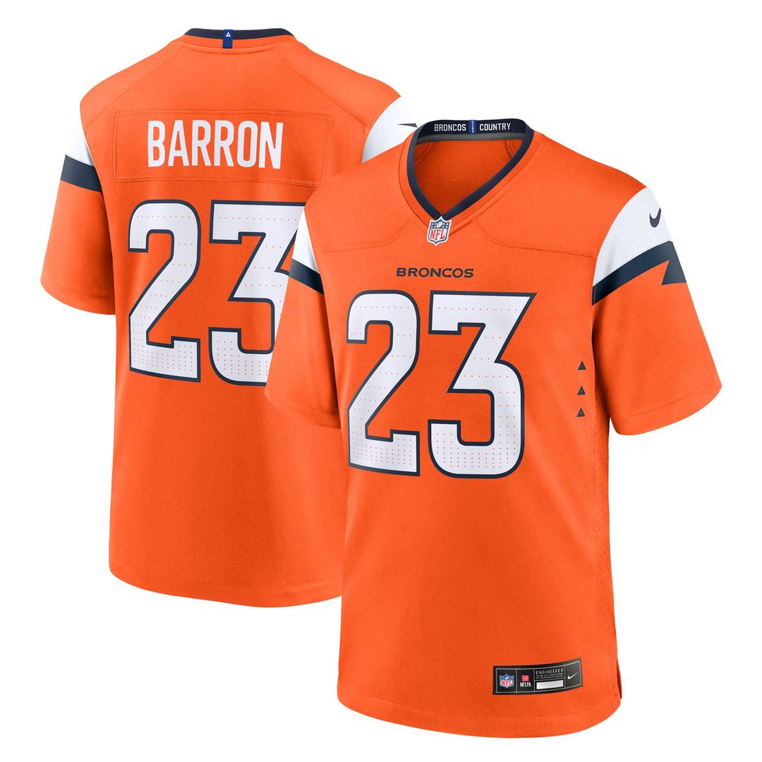 Denver Broncos Jahdae Barron Nike Orange Team Game Jersey - product image 1