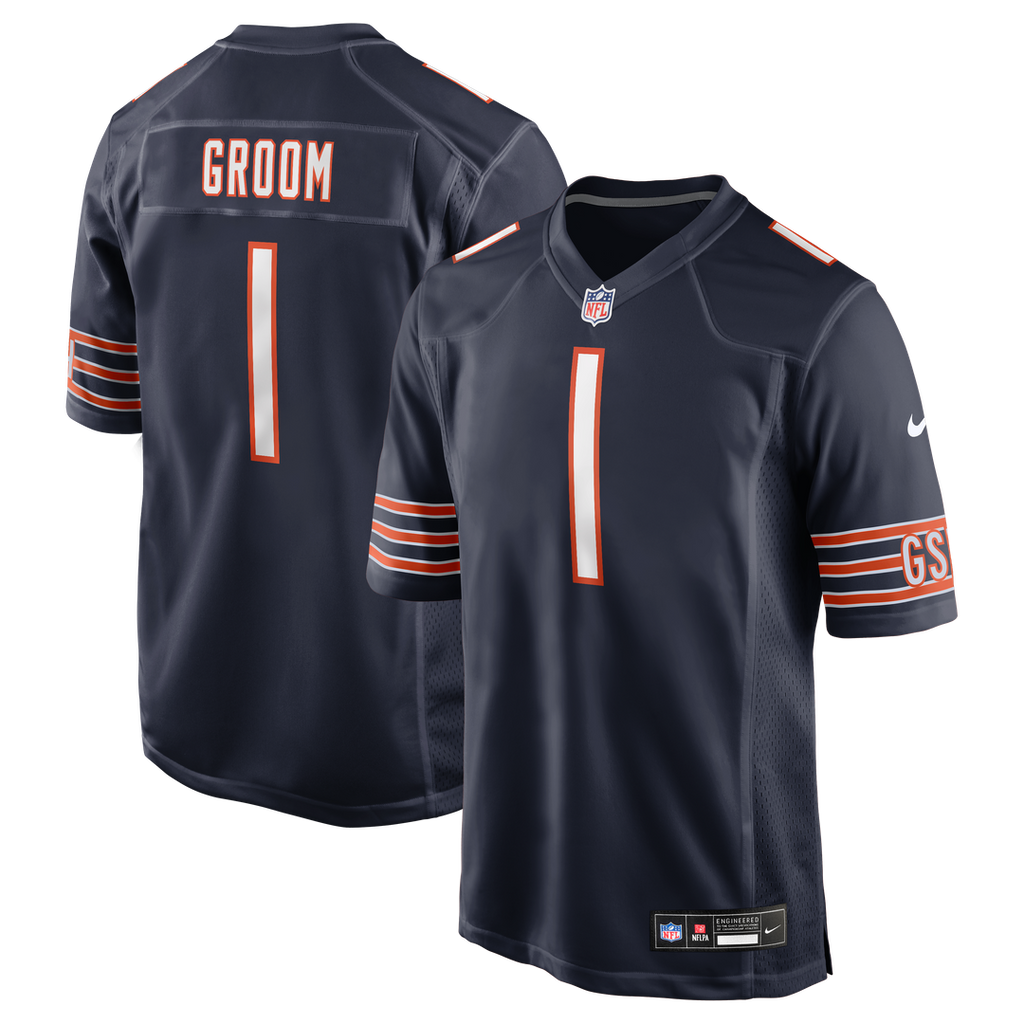 Chicago Bears Number 1 Groom Nike Navy Game Jersey - product image 1