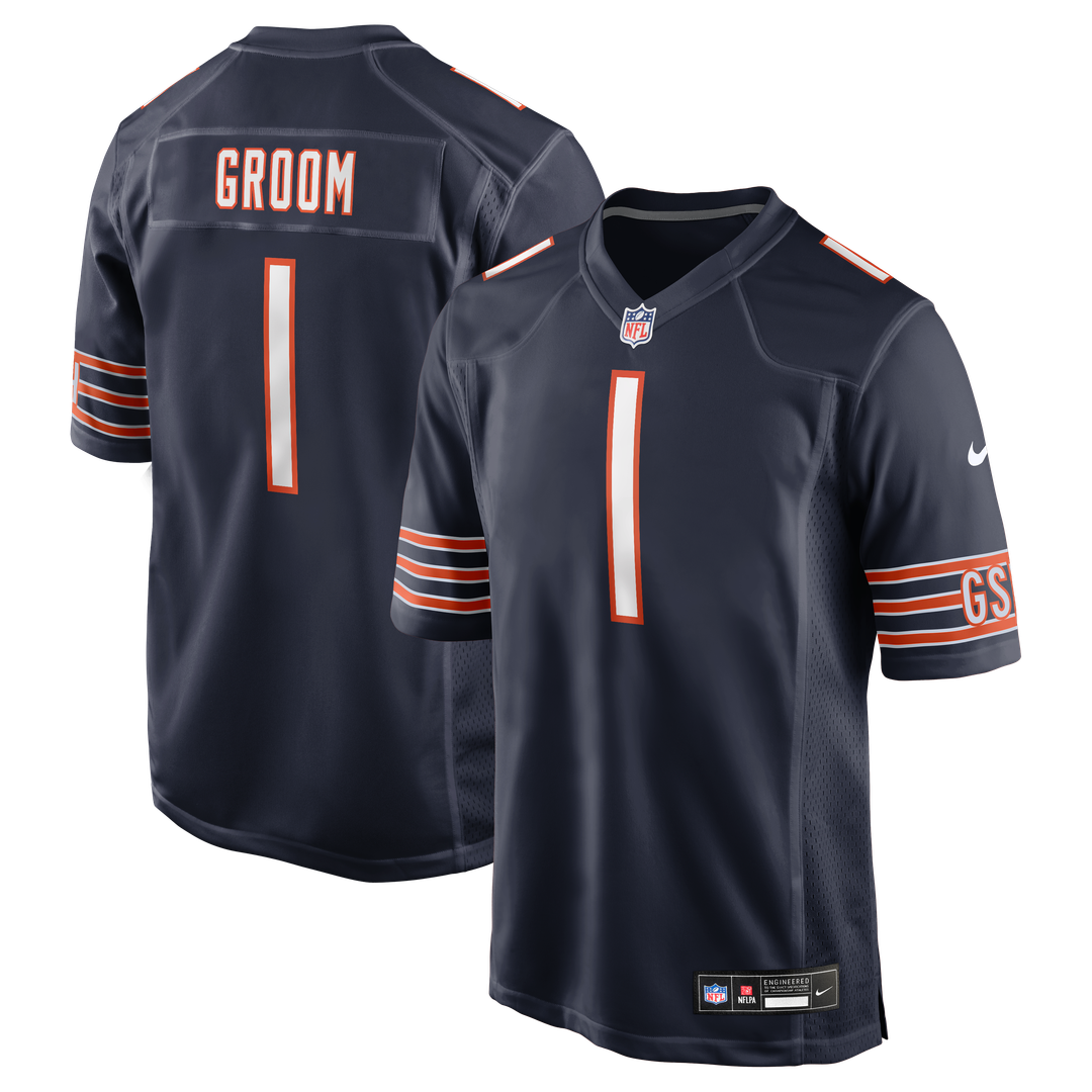 Chicago Bears Number 1 Groom Nike Navy Game Jersey - product image 1