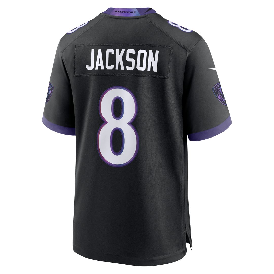 Baltimore Ravens Lamar Jackson Nike Black Alternate Game Jersey - product image 6