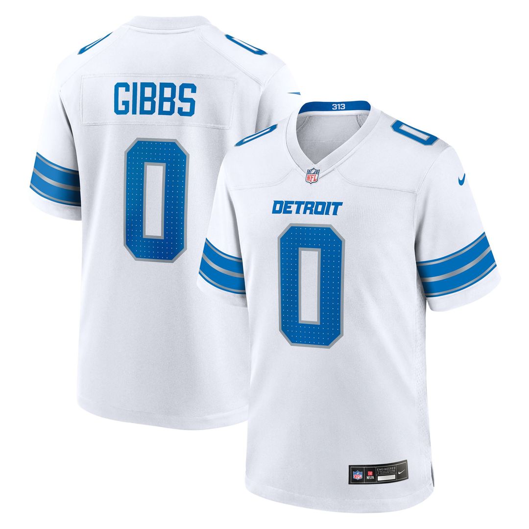 Detroit Lions Jahmyr Gibbs Nike White Game Player Jersey - product image 4