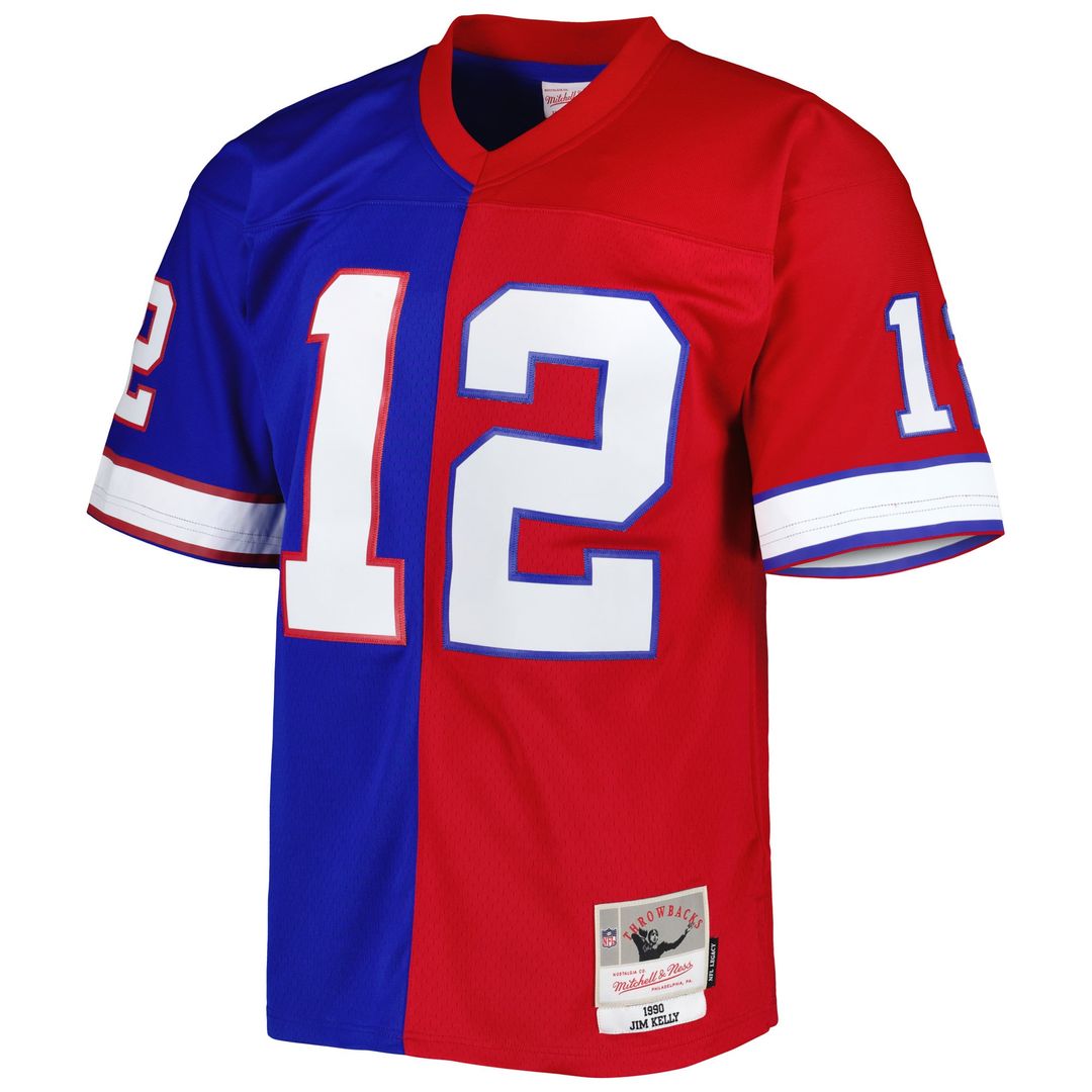 Buffalo Bills Jim Kelly Mitchell & Ness Royal/Red 1990 Split Legacy Replica Jersey - product image 2