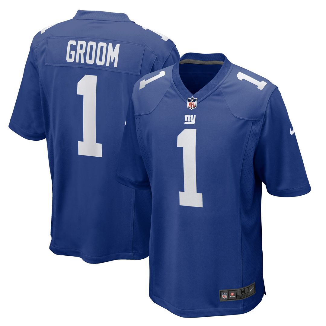 New York Giants Number 1 Groom Nike Royal Game Jersey - product image 1