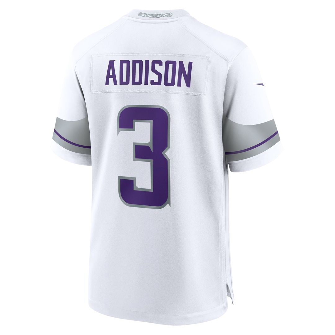 Minnesota Vikings Jordan Addison Nike White Alternate Game Player Jersey - product image 3
